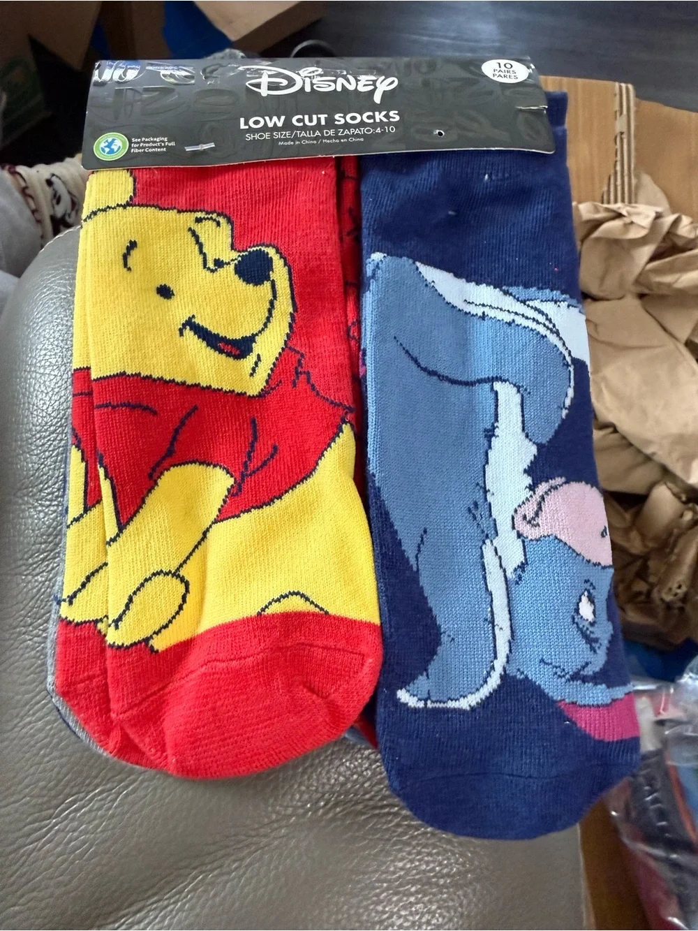 Disney Winnie the Pooh & Friends Low Cut Socks. 10 pair